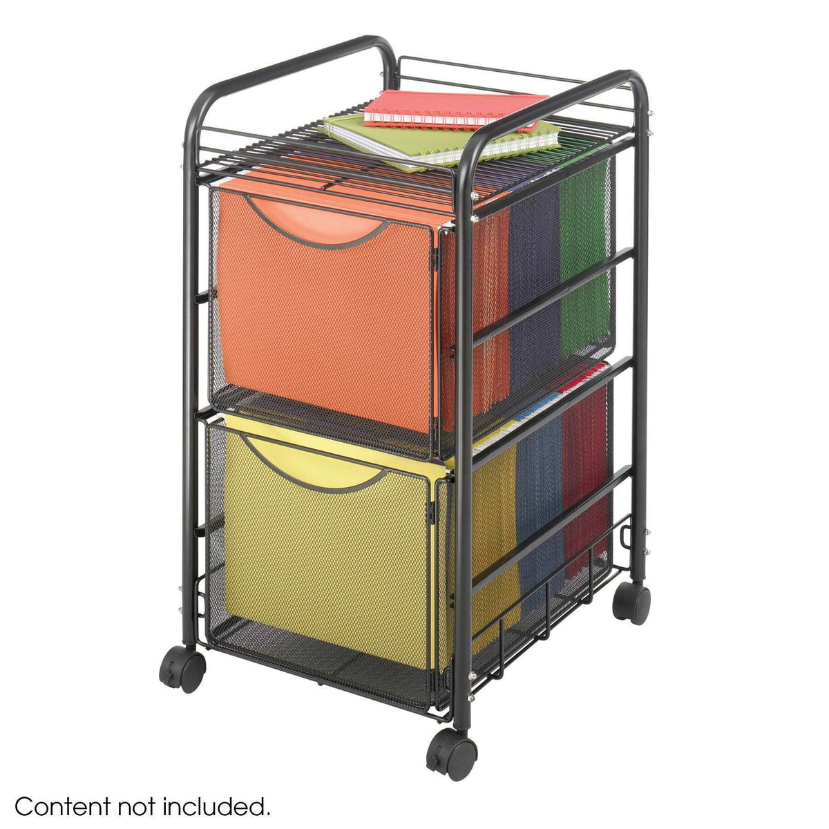 FILE CART MOBILE ONYX MESH 2 LETTER SIZE FILE CUBES 4 SWIVEL CASTERS/2 LOCK 15 3/4WX17DX27H BLACK