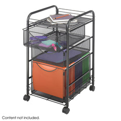 FILE CART W/1 FILE DWR/2 SML DWR ONYX MESH 4 SWIVEL CASTERS/2 LOCK 15 3/4WX17DX27H BLACK