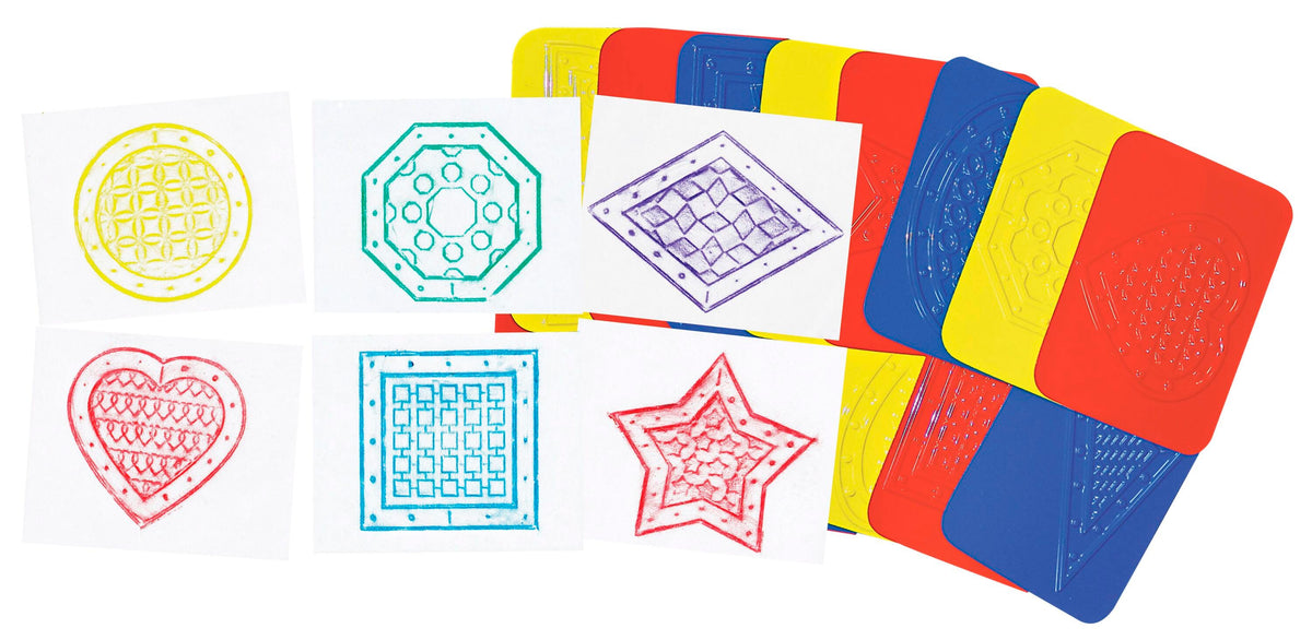 RUBBING PLATES TEACH ME SHAPES SET OF 16
