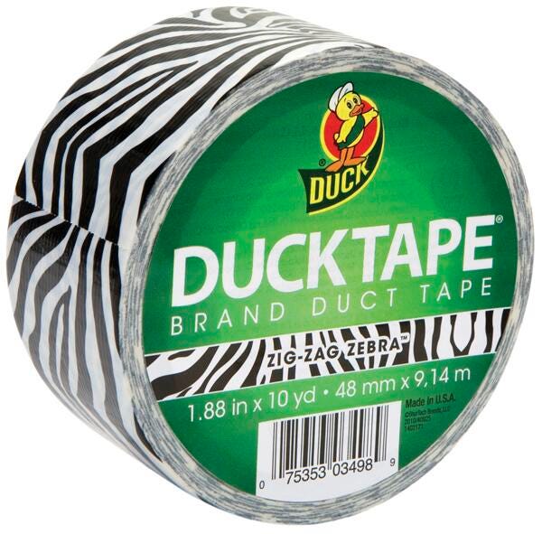 TAPE ZIG-ZAG ZEBRA DUCT 1.88 IN X 10 YARDS