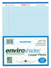 PAPER LEGAL PAD 8.5X11.75 BLUE 50 SHEETS PK OF 12