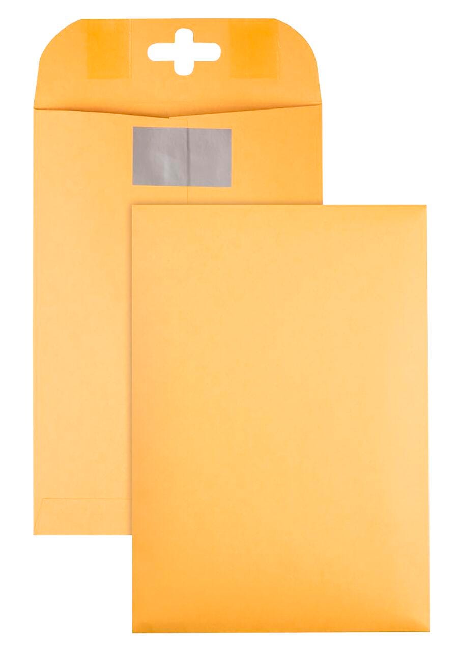 ENVELOPES 6X9 IN CLEAR CLASP PACK OF 100