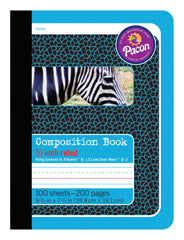 COMPOSITION BOOK PACON 7.5X9.75 1/2 IN RULED 100 SHTS 200 PGS