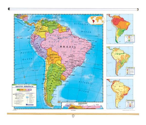 MAP NYSTROM POLITICAL RELIEF SOUTH AMERICA MAP
