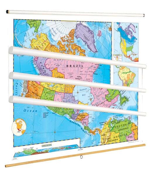 MAP NYSTROM POLITICAL RELIEF CONTINENTS AND REGIONS SET OF 7
