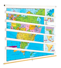 MAP NYSTROM POLITICAL RELIEF CONTINENT SET OF 6