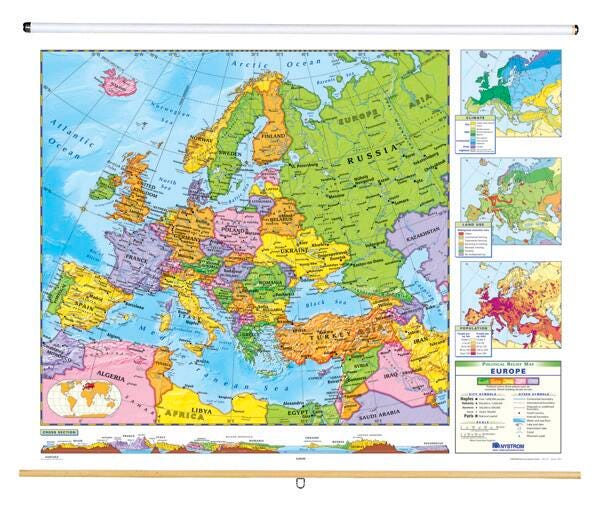 MAP NYSTROM POLITICAL RELIEF EUROPE MAP