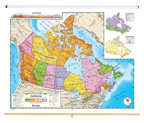 MAP NYSTROM POLITICAL RELIEF CANADA