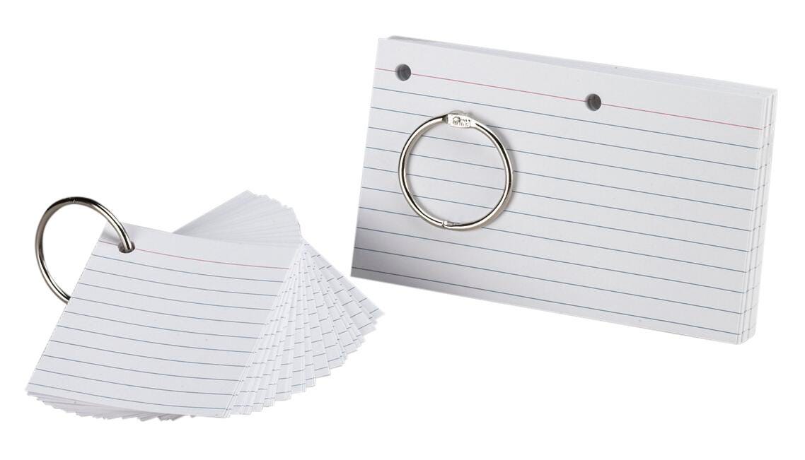 INDEX CARDS 3X5 RULED WHITE OXFORD PACK OF 75