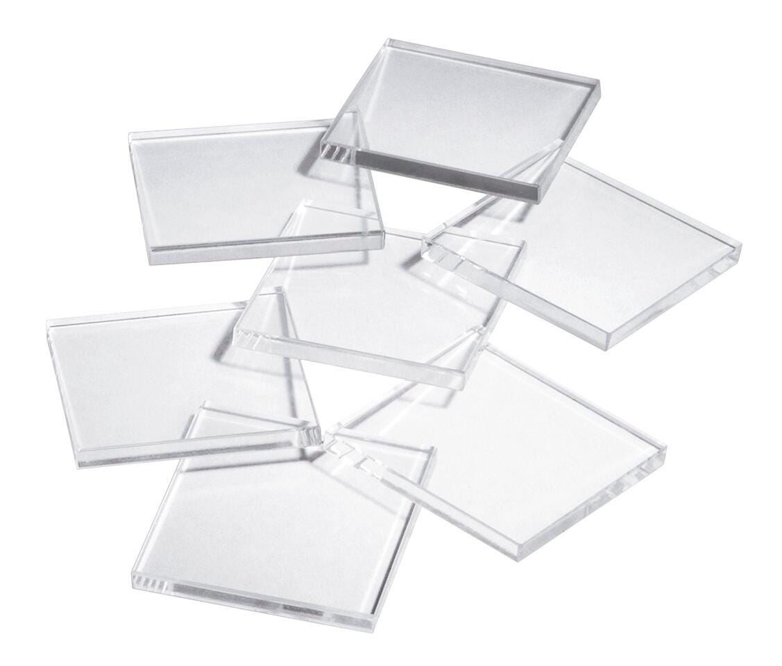 PLATES GLASS 1X2X.25 IN PACK OF 10