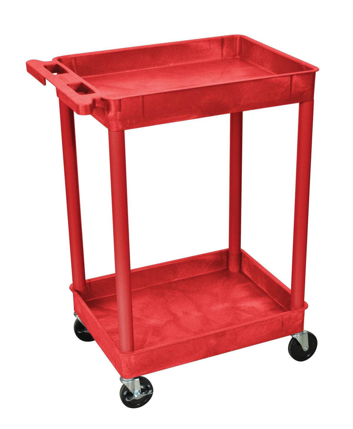CART 2-SHELF 37.5HX24WX18D PLASTIC UTILITY TUB CART RED