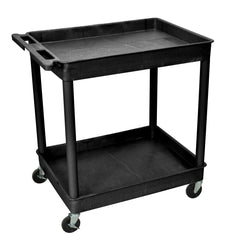 CART 2-SHELF 37.5HX32WX24D PLASTIC UTILITY TUB CART BLACK