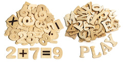 WOOD LETTERS AND NUMBERS SET OF 200