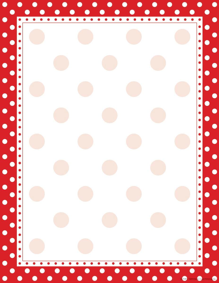 PAPER COMPUTER RED/WHITE DOTS 8.5X11 IN 50 SHTS