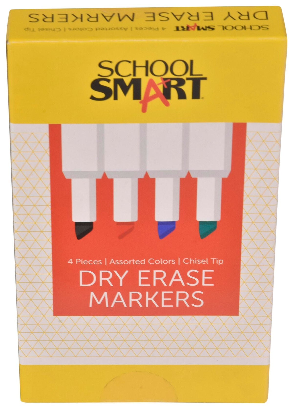 MARKER DRY ERASE CHISEL SCHOOL SMART ASST SET OF 4