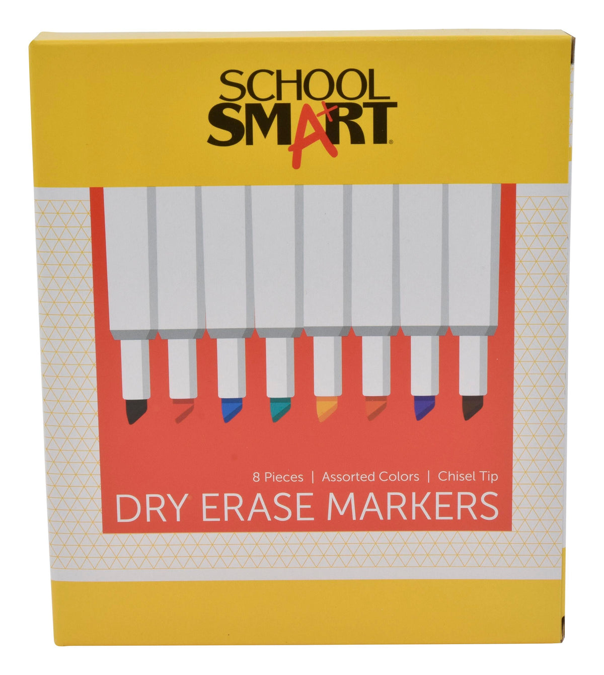 MARKER DRY ERASE CHISEL SCHOOL SMART ASST SET OF 8