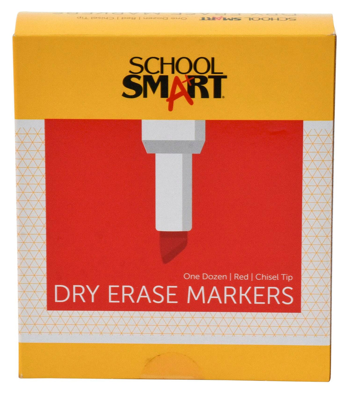 MARKER DRY ERASE CHISEL SCHOOL SMART RED PACK OF 12