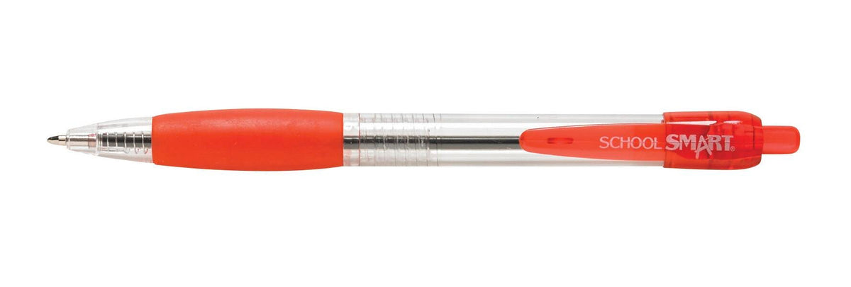 PEN GRIP RETRACTABLE MED BALLPOINT RED SCHOOL SMART PK OF 12