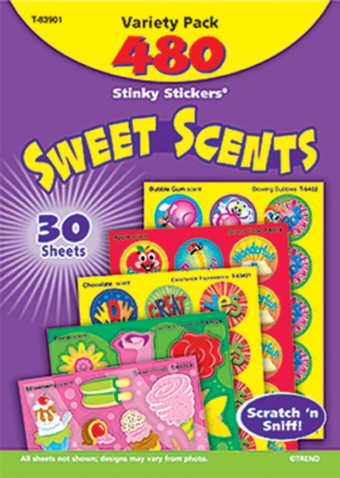 STICKERS - SWEET SCENTS TREND STINKY STICKERS PACK OF 483