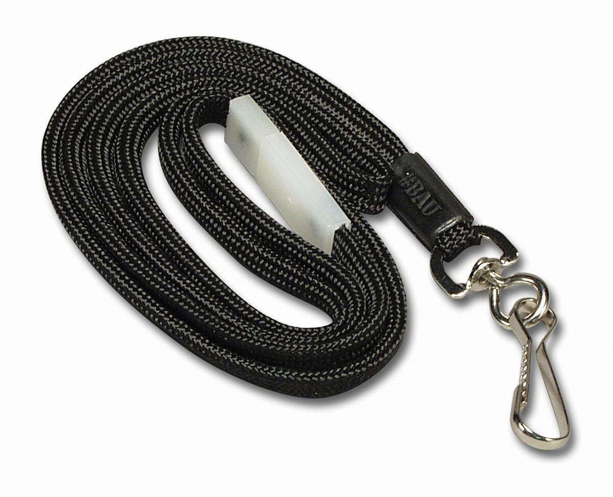 LANYARDS BLACK BREAKAWAY WITH HOOK PACK OF 12