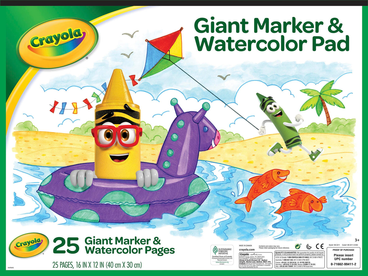 PAD WATERCOLOR GIANT CRAYOLA 16X12 IN 25 SHTS