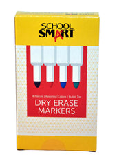 MARKER DRY ERASE BULLET SCHOOL SMART ASST SET OF 4