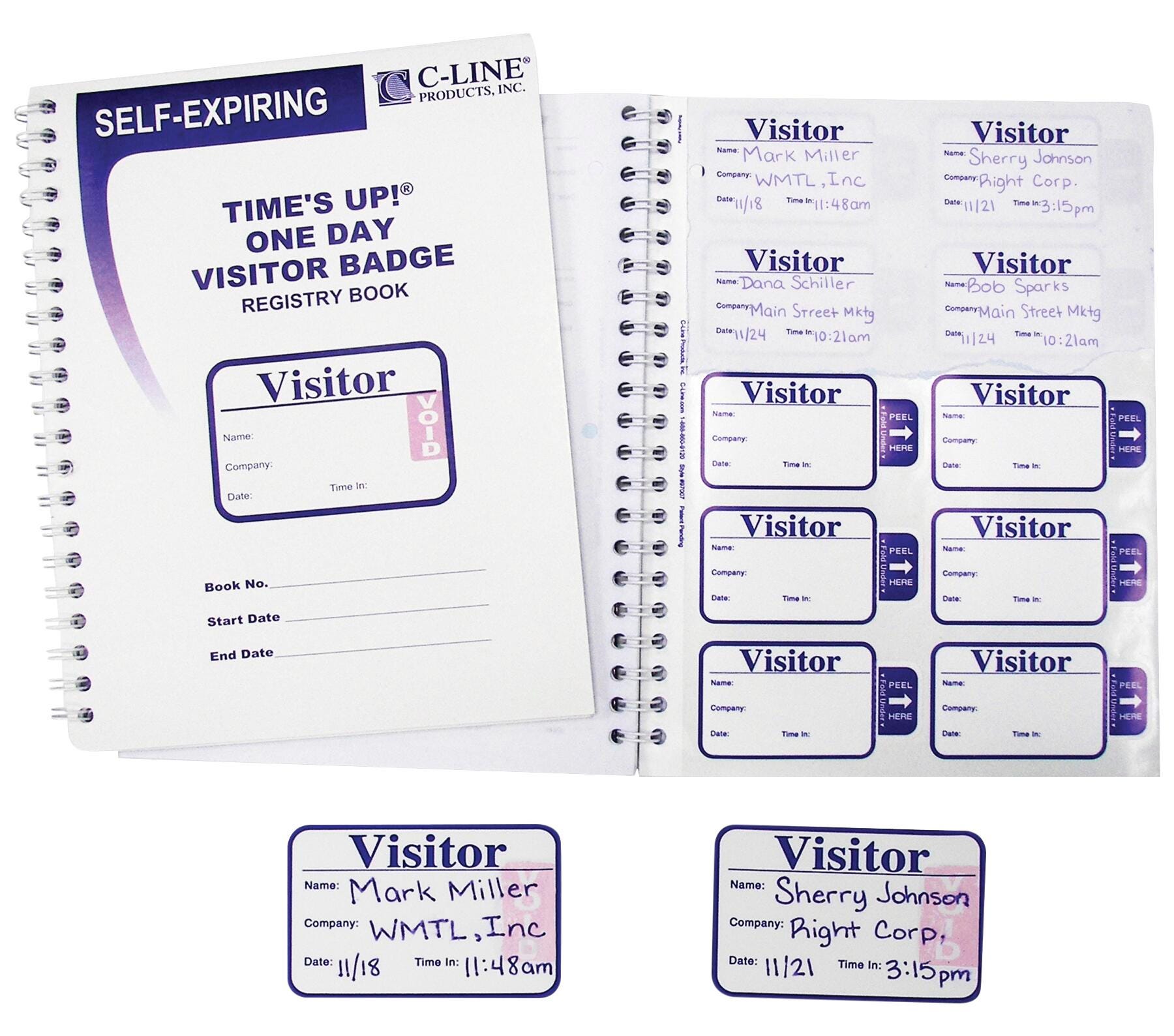 BADGE VISITOR 1-DAY SECURITY WITH REGISTRY LOG