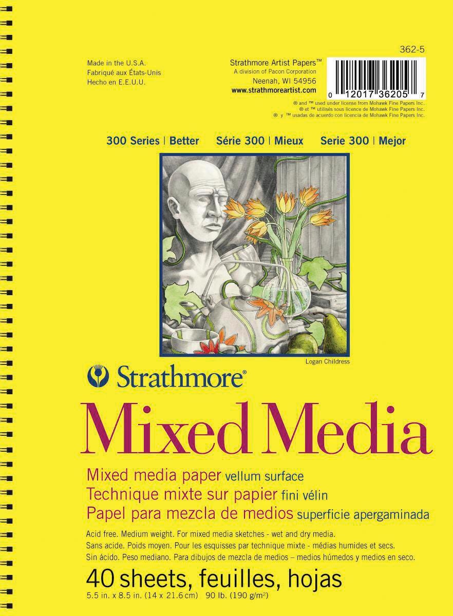 PAPER MIXED MEDIA PAD 300 SERIES 5.5X8.5 IN 90 LB 40 SHTS