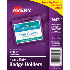 BADGE HOLDER LANDSCAPE PREPUNCH 3X4 AVE74471 PACK OF 25