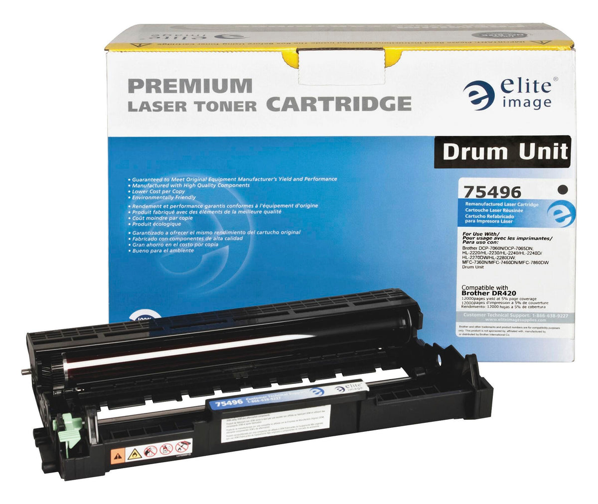 DRUM UNIT FOR BROTHER DR420 BLACK ELI75496