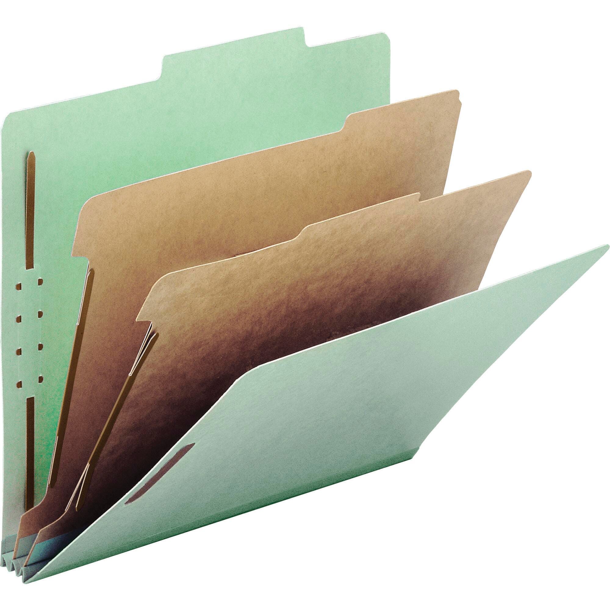 CLASSIFICATION FOLDER LETTER 2 DIVIDERS GREEN/GRAY PK OF 10 SMD14023