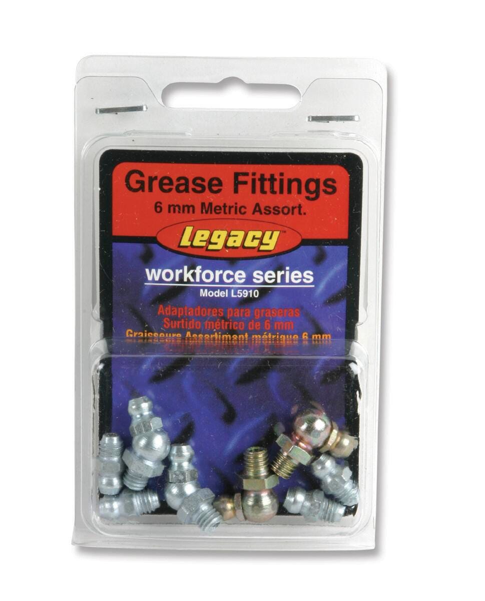 GREASE FITTINGS ASSORT METRIC 6MM 8PC L5910