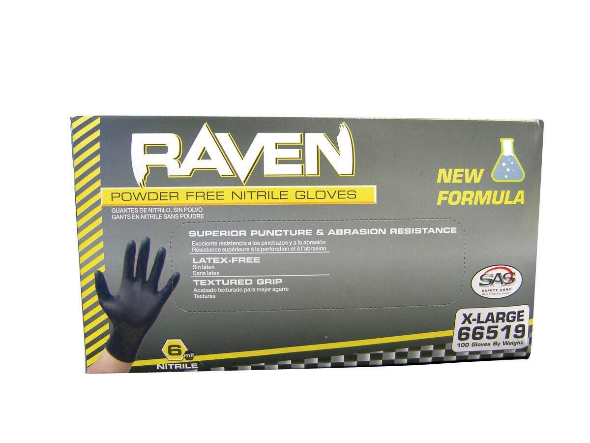SAS RAVEN NITRILE GLOVES BOX/100 SAS66518LRG