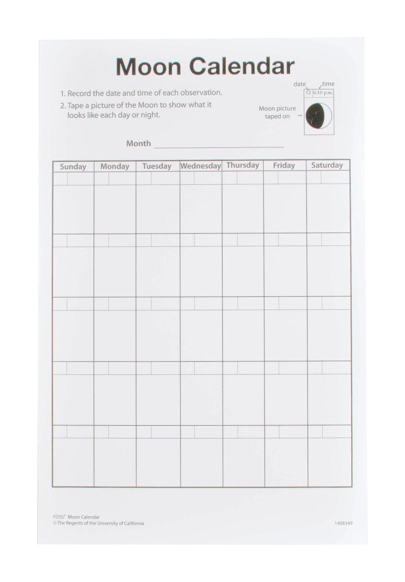 POSTER FOSS MOON CALENDAR