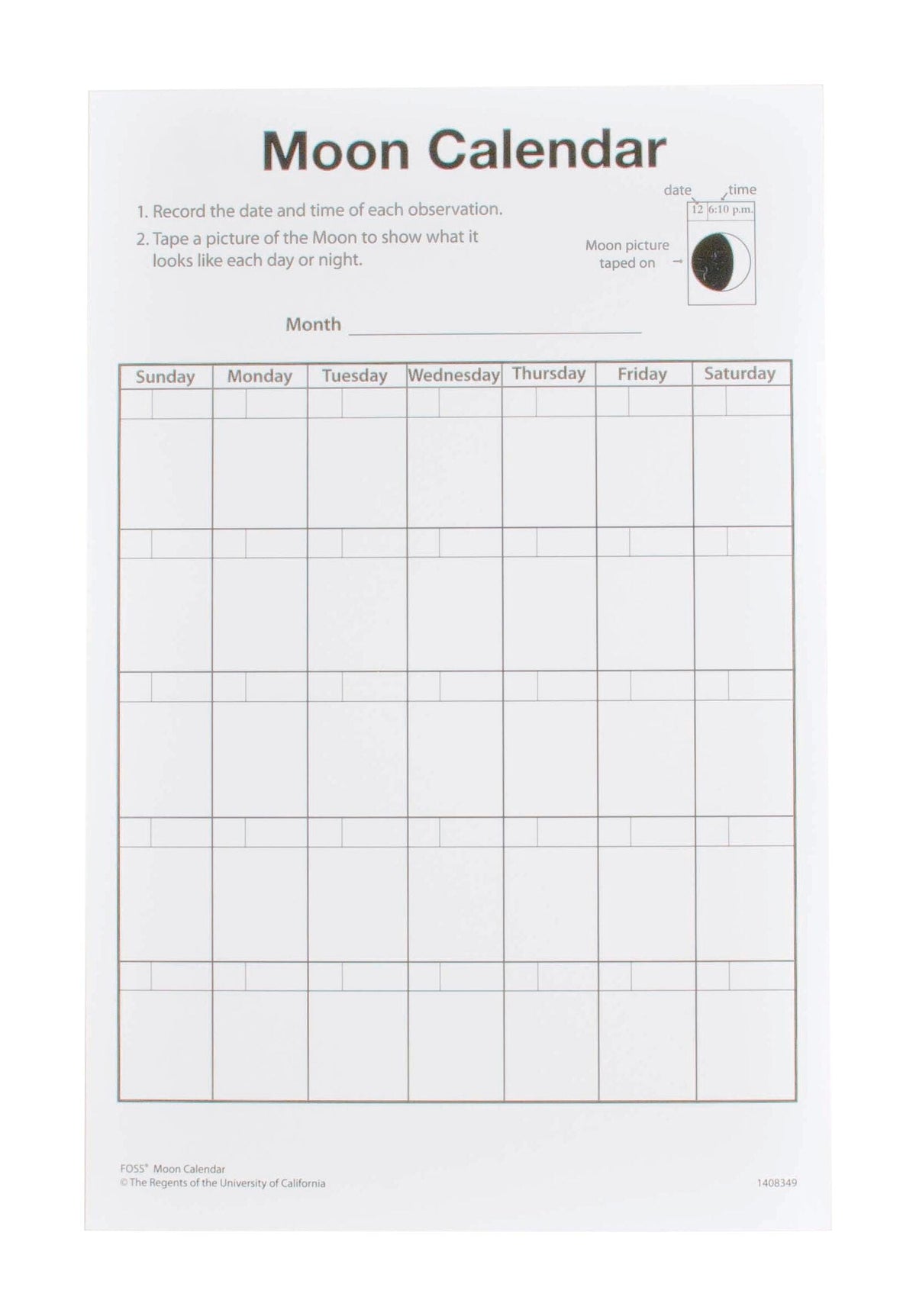 POSTER FOSS MOON CALENDAR