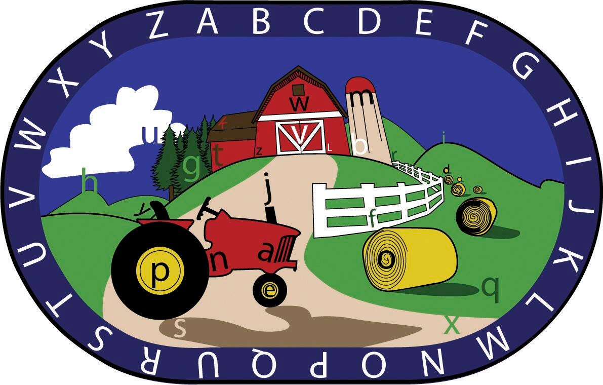 FLAGSHIP CARPETS - FARM HUNT - 6 FT X 9 FT OVAL RUG