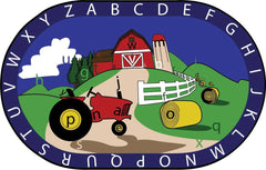 FLAGSHIP CARPETS - FARM HUNT - 6 FT X 9 FT OVAL RUG