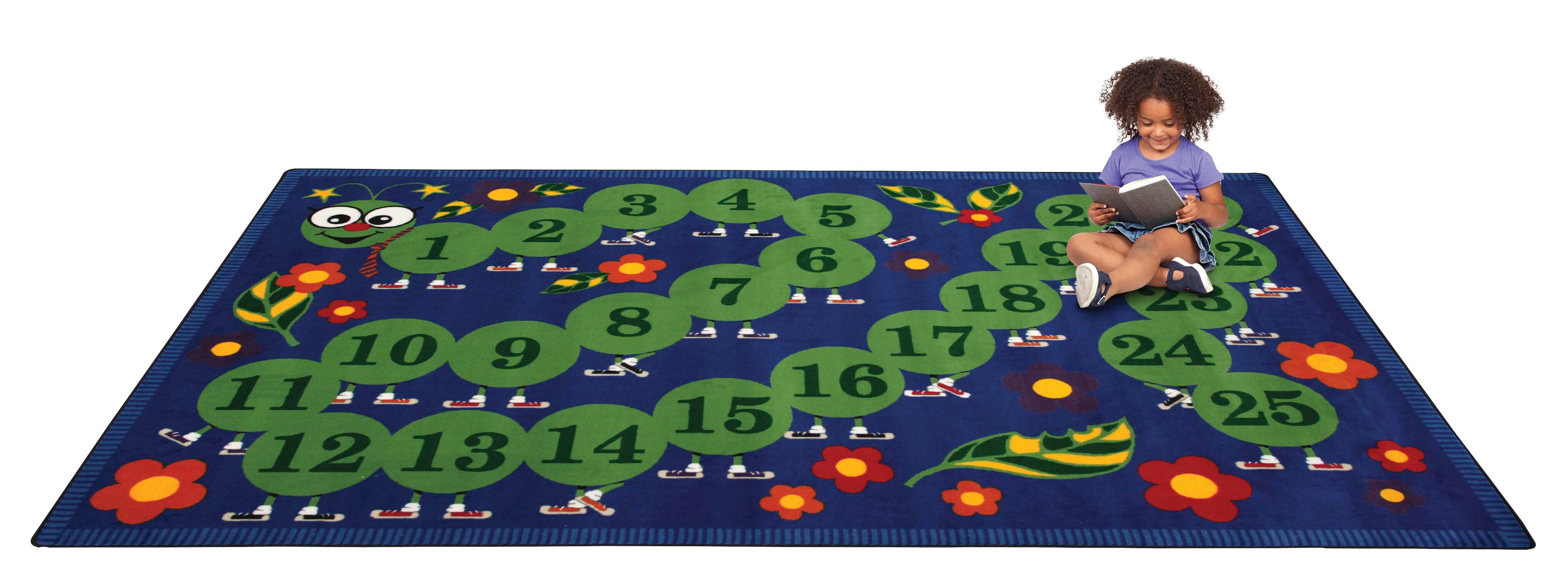 FLAGSHIP CARPETS - COUNTING CATERPILLAR - 6 FT X 9 FT RECTANGULAR RUG