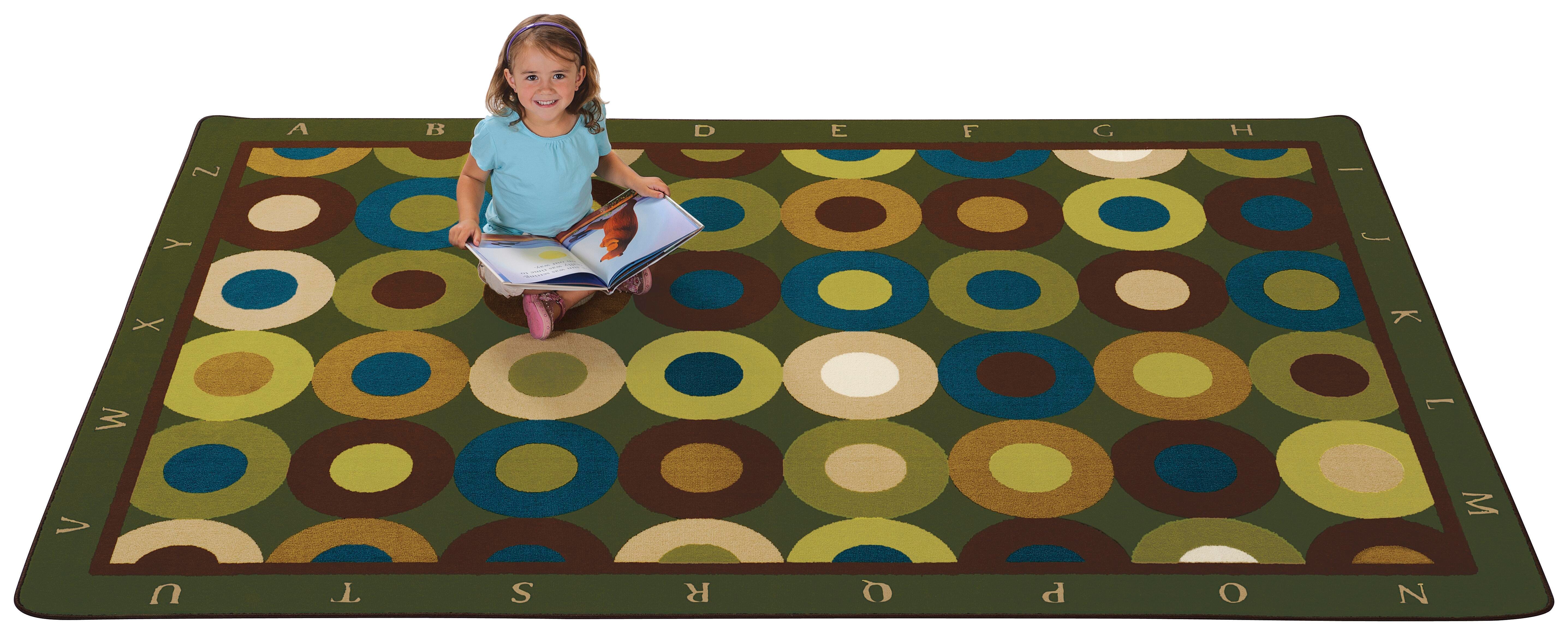 CARPETS FOR KIDS - PREMIUM ALPHABET CALMING CIRCLES - 6 FT X 9 FT RUG