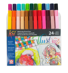 BRUSH MARKERS WTRCLR SAKURA KOI ASST COLORS SET OF 24
