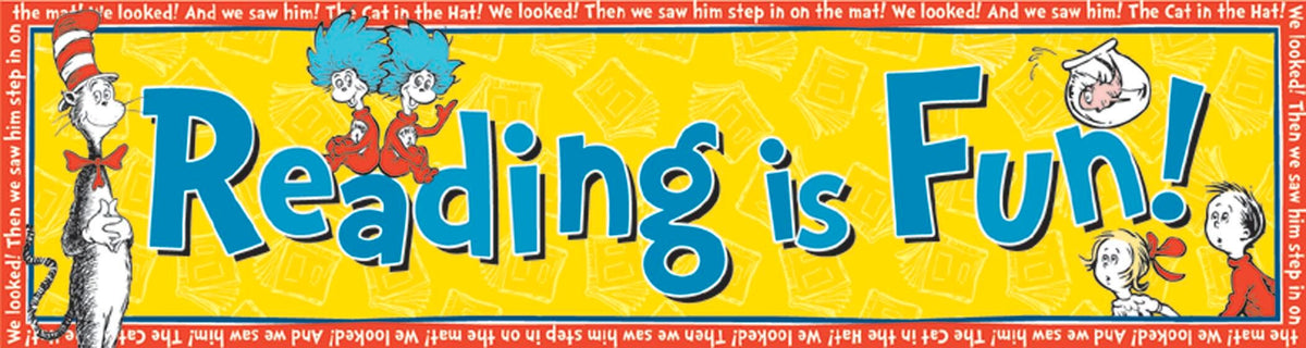 BANNER DR SEUSS READING IS FUN HORIZONTAL BANNER