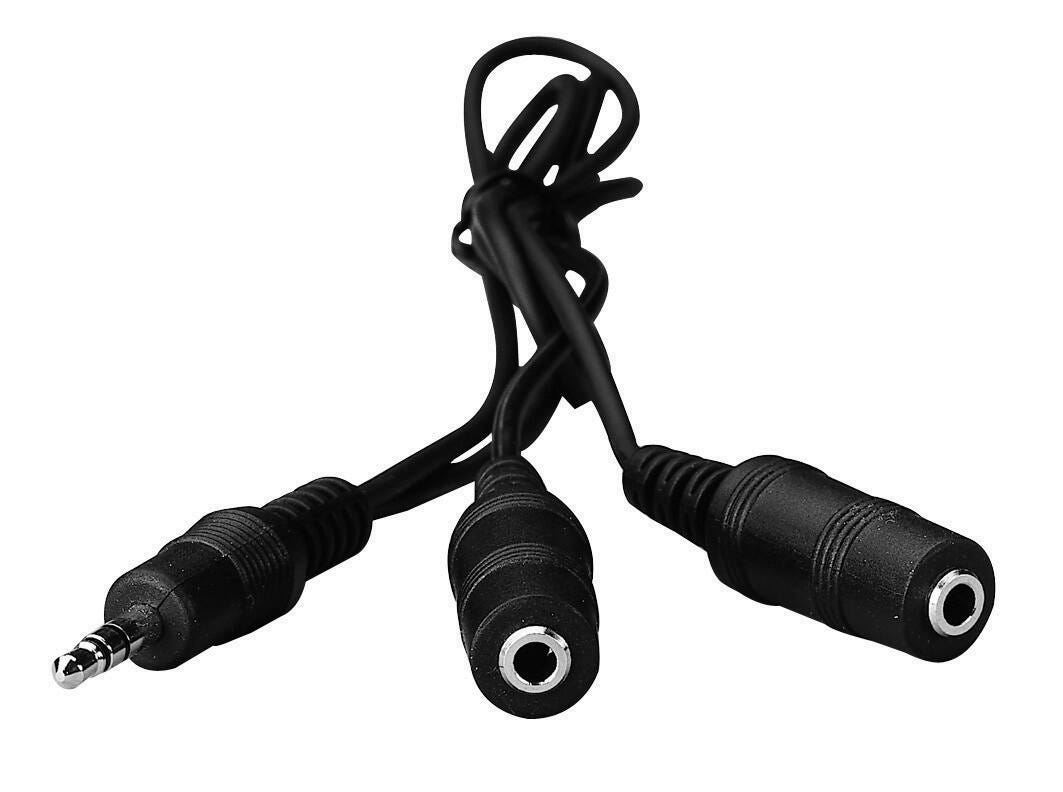 HEADPHONE/HEADSET STEREO AUDIO SPLITTER BLACK EACH