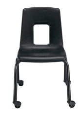 CHAIR - CLASSROOM SELECT - TRADITIONAL 4-LEG CHAIR - 17-1/2 IN - SPECIFY SEAT AND BACK COLOR - BLACK - CASTER - SPECIFY GLIDE TYPE