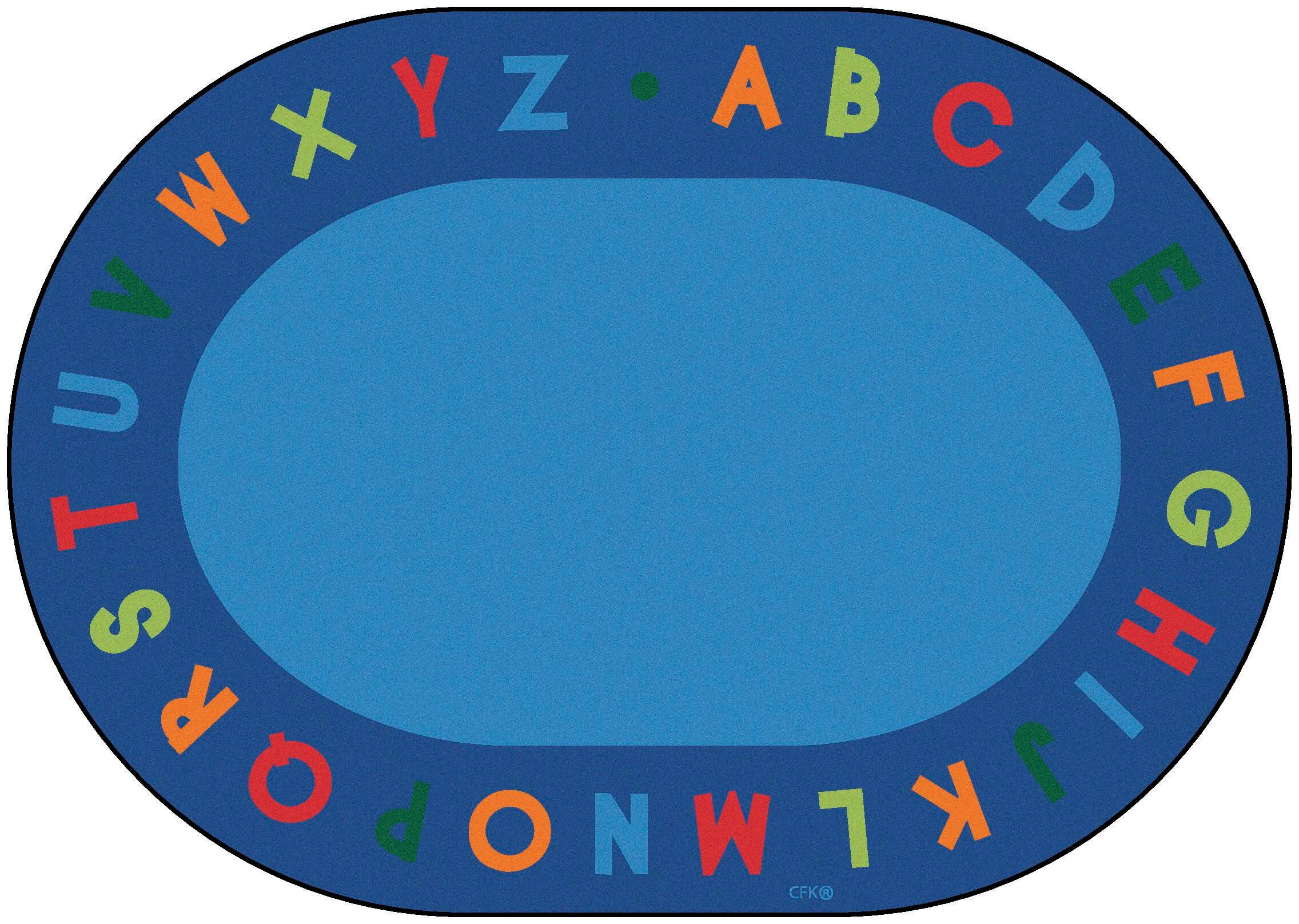 CARPETS FOR KIDS - PREMIUM ALPHABET CIRCLETIME - 6 FT X 9 FT OVAL - PRIMARY