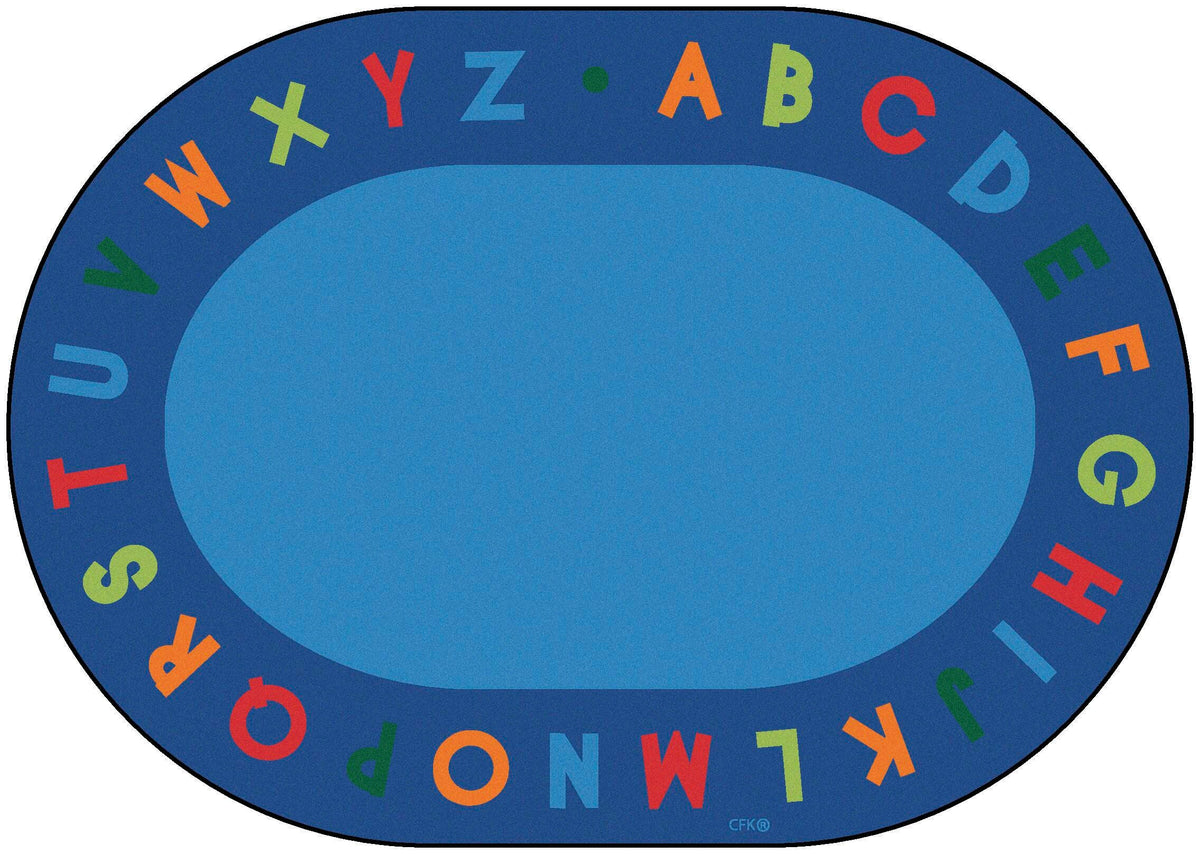 CARPETS FOR KIDS - PREMIUM ALPHABET CIRCLETIME - 6 FT X 9 FT OVAL - PRIMARY