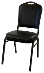 CHAIR SILHOUETTE BANQUET STACKER NPS 9300 SERIES BLACK FABRIC SEAT/BACK W/ BLACK SANDTEX METAL FRAME