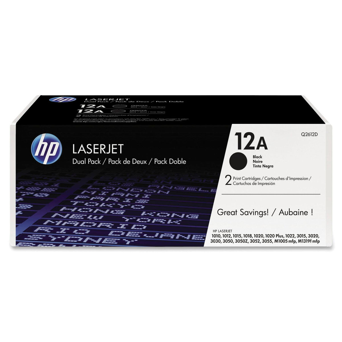 CARTRIDGE INK TONER HP HEWQ2612D BLACK PK OF 2