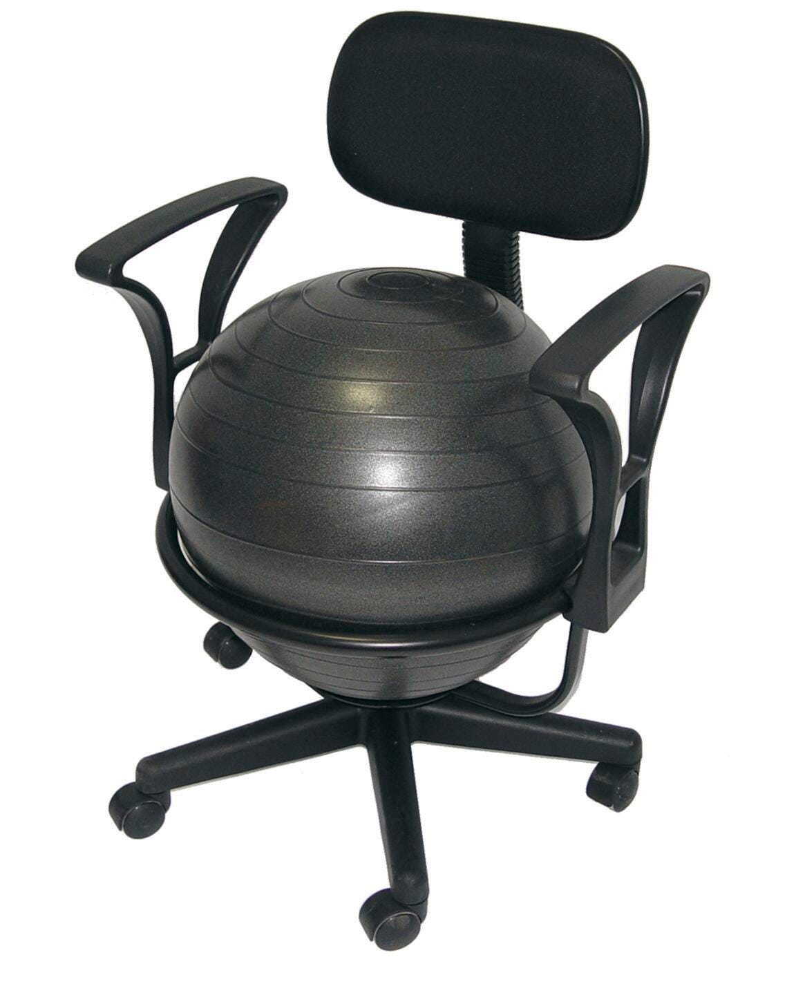 CHAIR BALL DELUXE W/ARMS BLACK