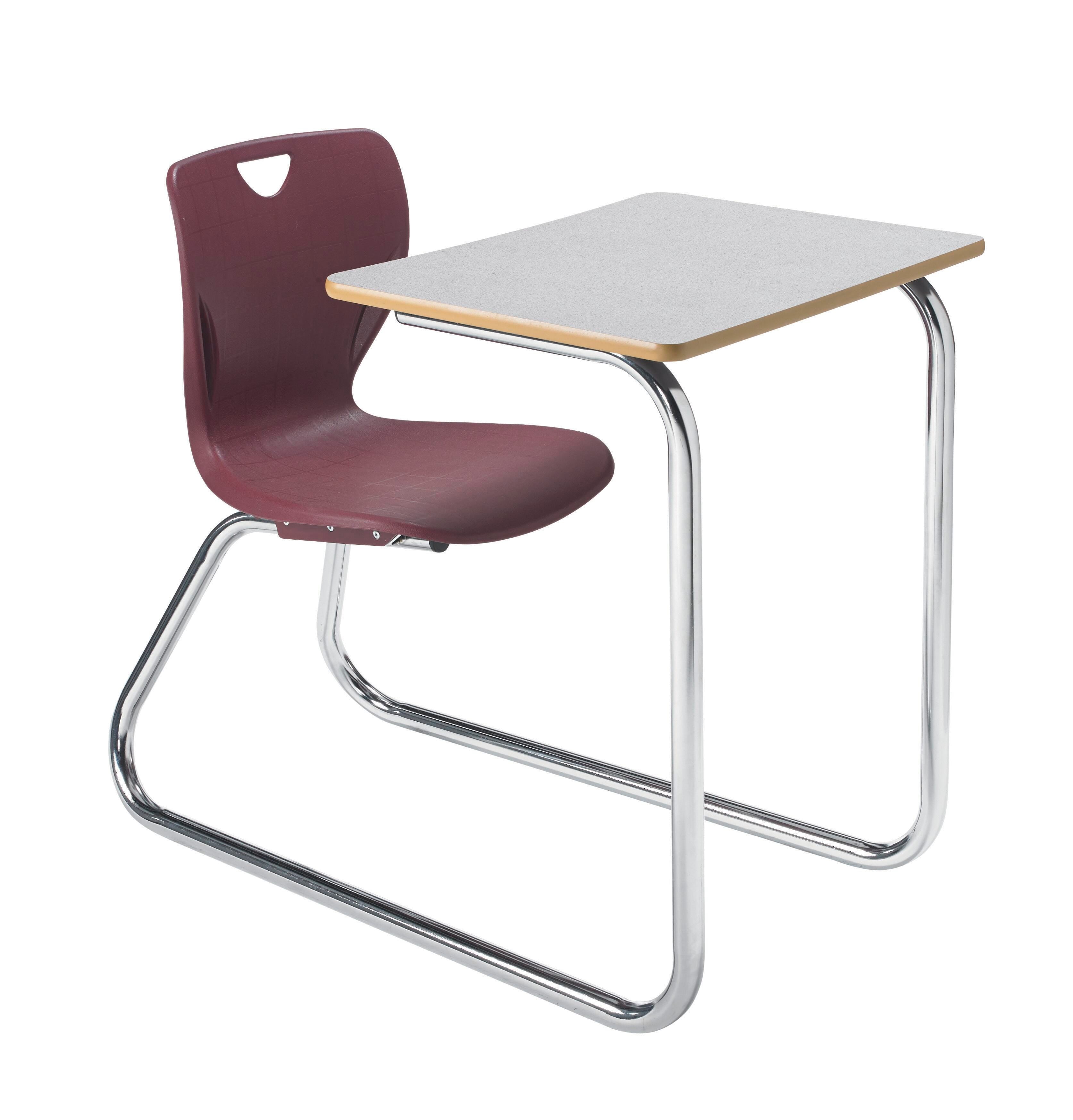 DESK - CLASSROOM SELECT - CONTEMPORARY SLED BASE COMBO - 18 IN - 18 X 24 IN - LAMINATE - LOCKEDGE - CHROME - SPECIFY SEAT AND BACK COLOR - SPECIFY TOP COLOR - SPECIFY EDGE COLOR