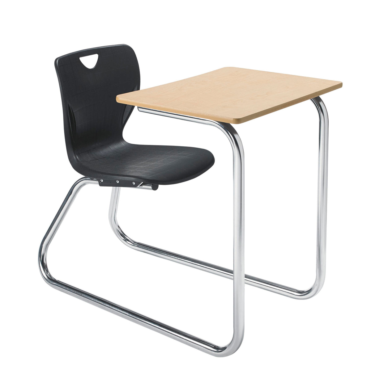 DESK - CLASSROOM SELECT - CONTEMPORARY SLED BASE COMBO - 18 IN A+ - 20 X 26 IN - LAMINATE - PAINTED - CHROME - SPECIFY SEAT AND BACK COLOR - SPECIFY TOP COLOR - SPECIFY EDGE COLOR